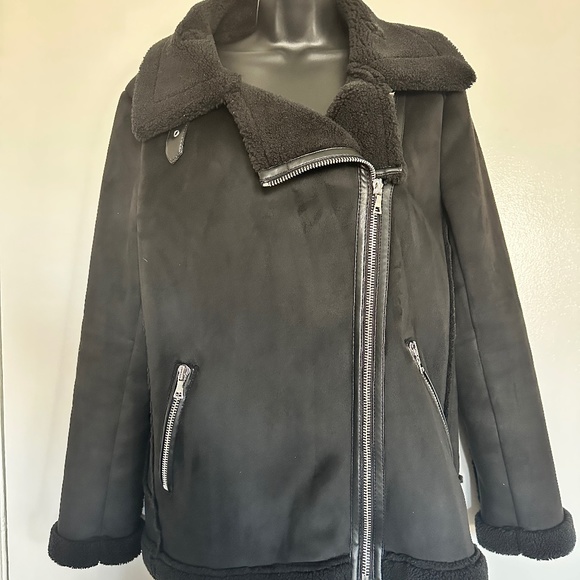 Ann Taylor Sherpa Moto Jacket - Picture 1 of 3